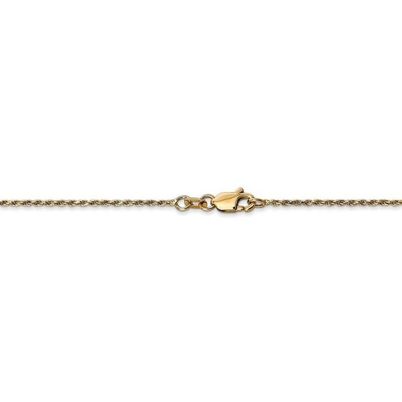 1.15mm, 14k Yellow Gold, Diamond Cut Rope Chain Necklace, 16 Inch - Picture 4 of 8